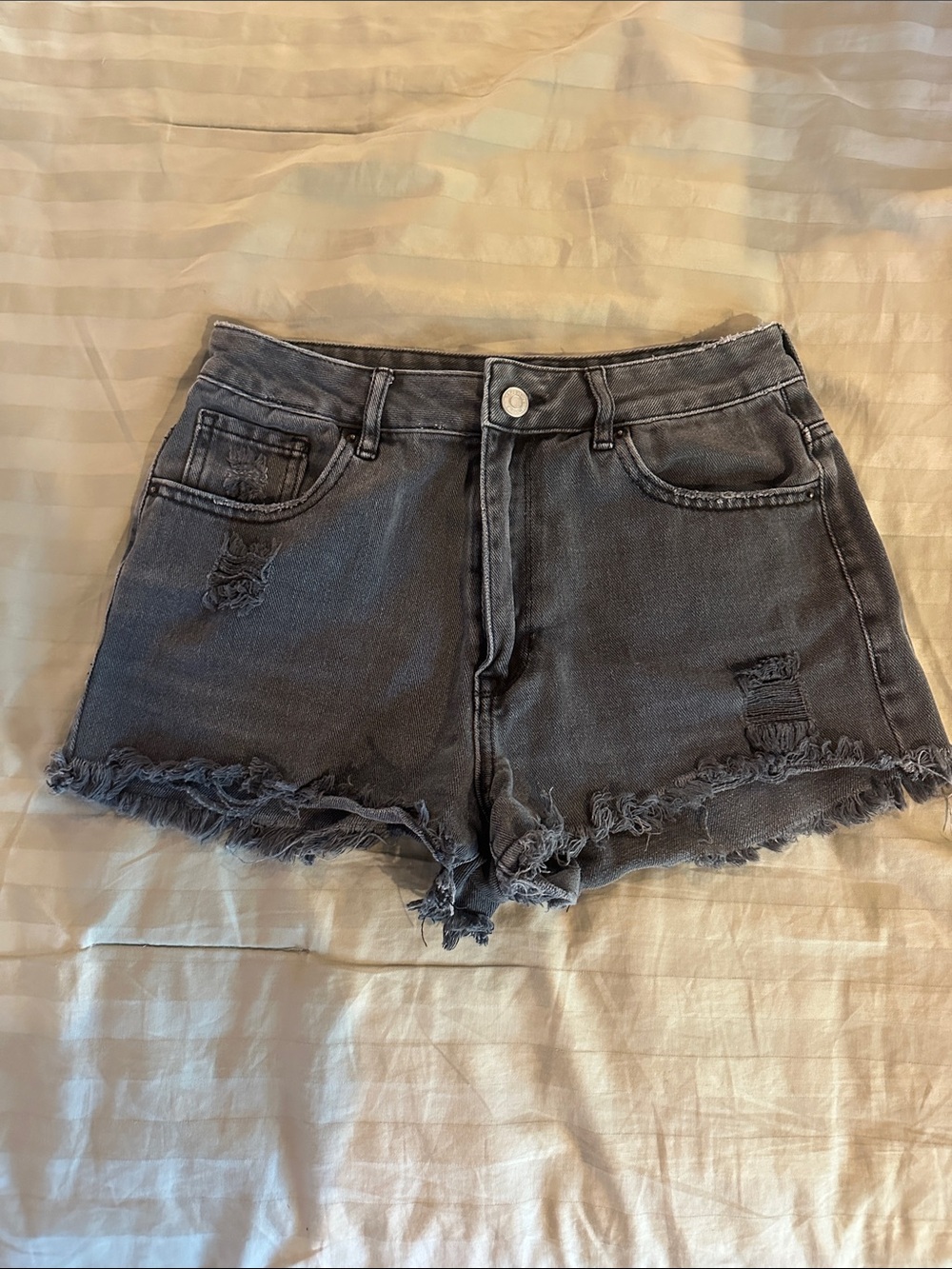 PacSun Black Distressed Denim Cutoff Shorts